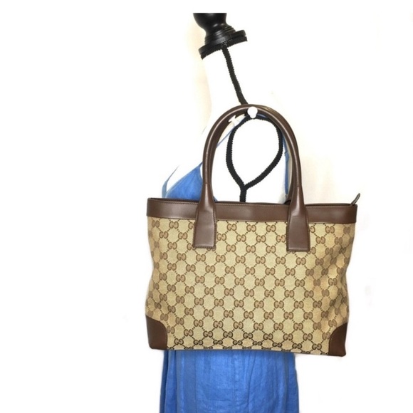 Gucci authentic brown monogram canvas tote bag - Picture 2 of 16